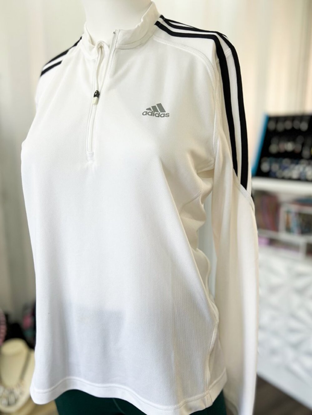 Adidas 1/4 Zip Pullover Athletic Golf Shirt